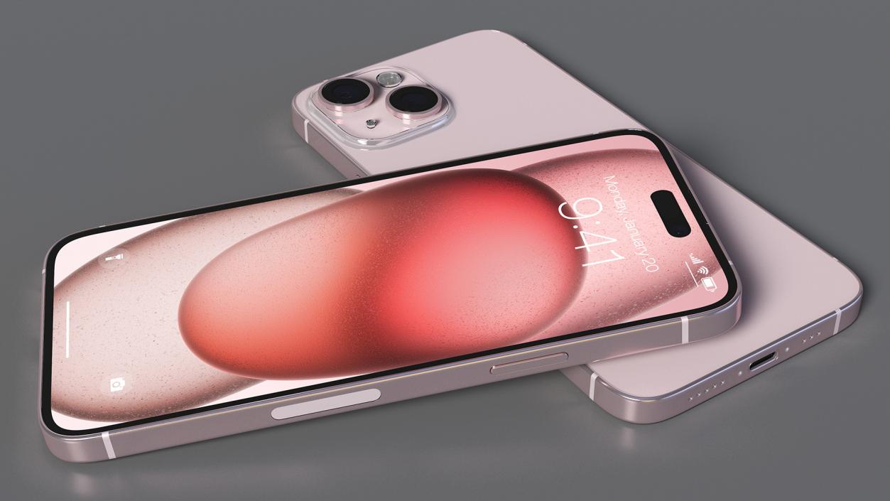 3D model Apple IPhone 15 Plus Pink