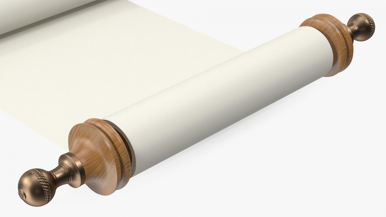 3D Unfolded Blank Parchment Scroll