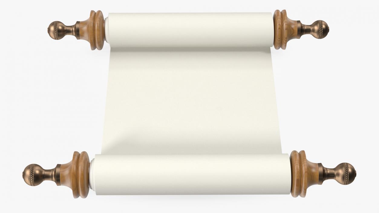 3D Unfolded Blank Parchment Scroll