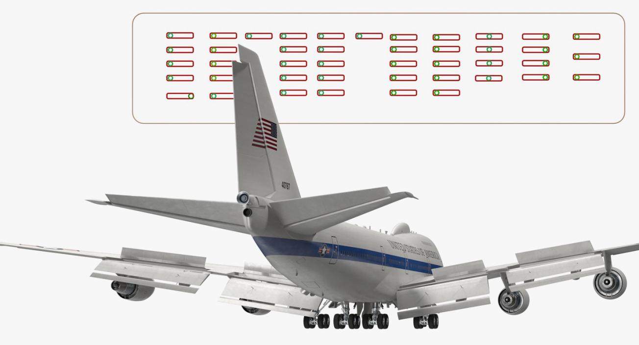 3D Boeing E4B Nightwatch Rigged model