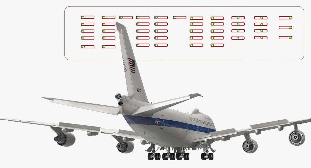 3D Boeing E4B Nightwatch Rigged model