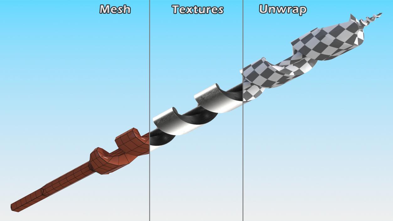 3D Auger Drill Bit for Wood New model