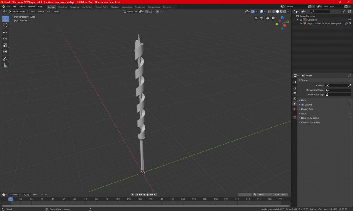 3D Auger Drill Bit for Wood New model