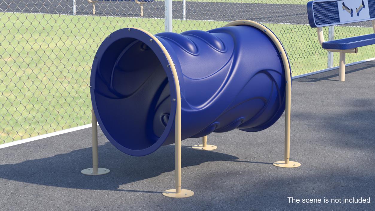 3D Tunnel Run for Dog Park Blue model