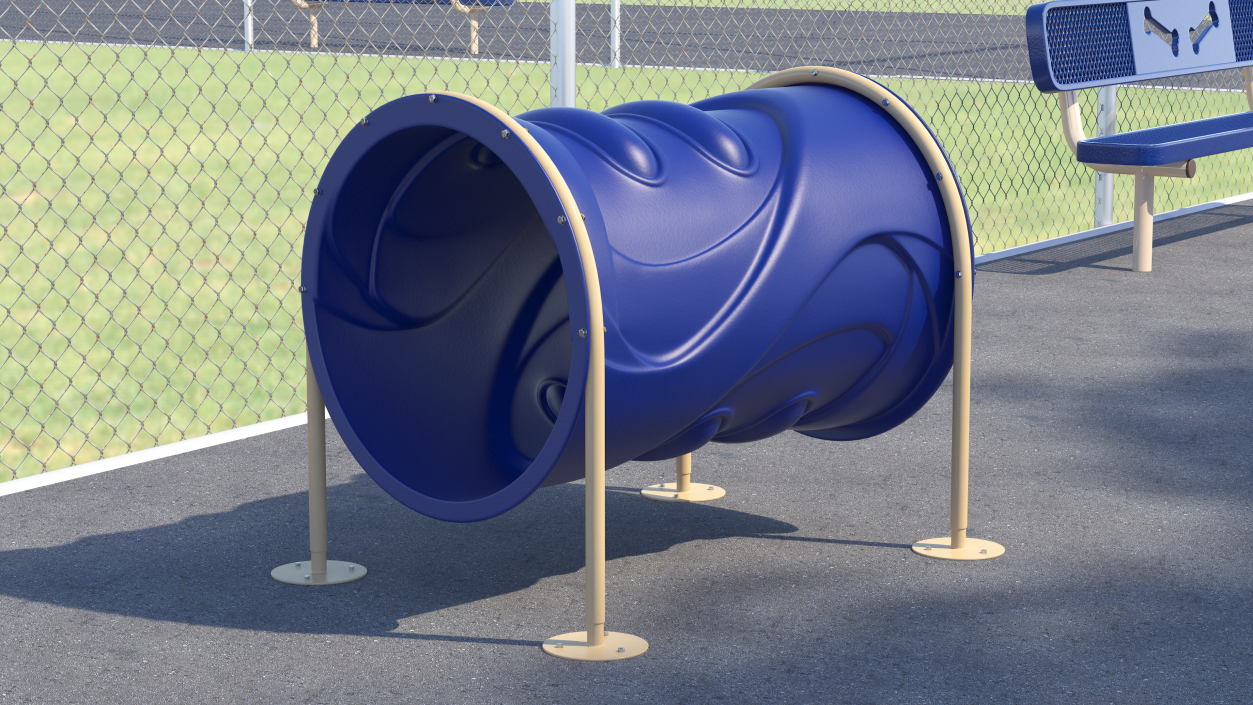 3D Tunnel Run for Dog Park Blue model