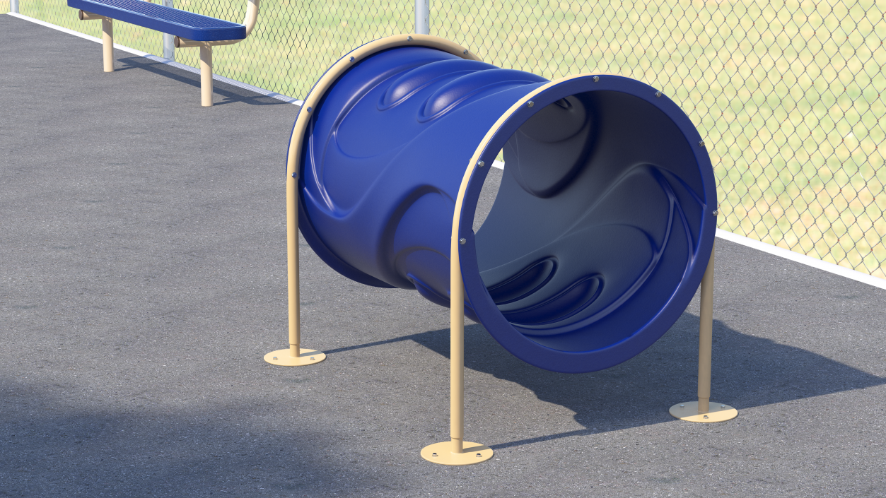 3D Tunnel Run for Dog Park Blue model