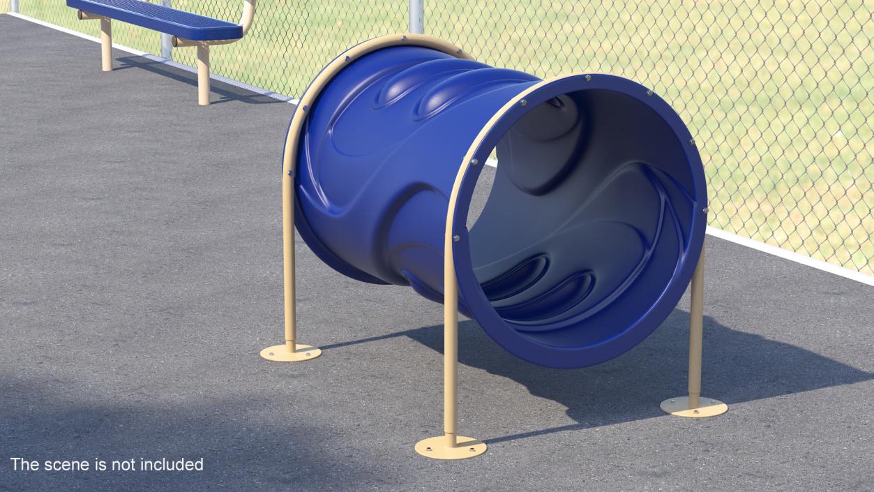 3D Tunnel Run for Dog Park Blue model