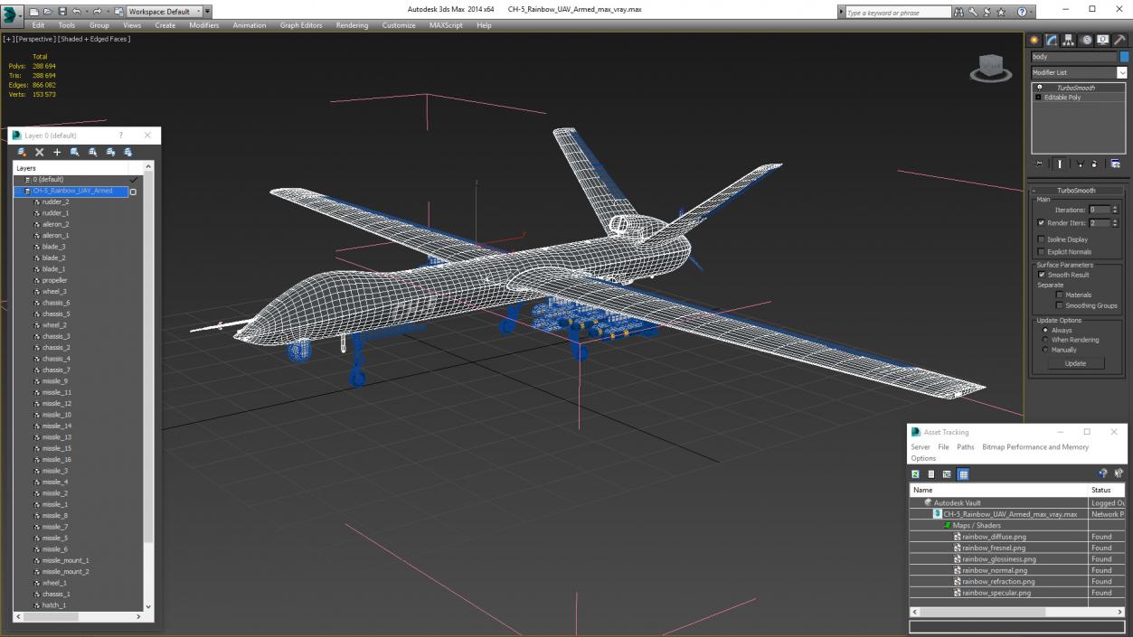 CH-5 Rainbow UAV Armed 3D