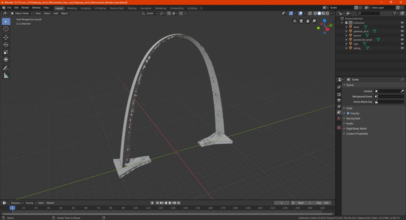 3D Gateway Arch Monument