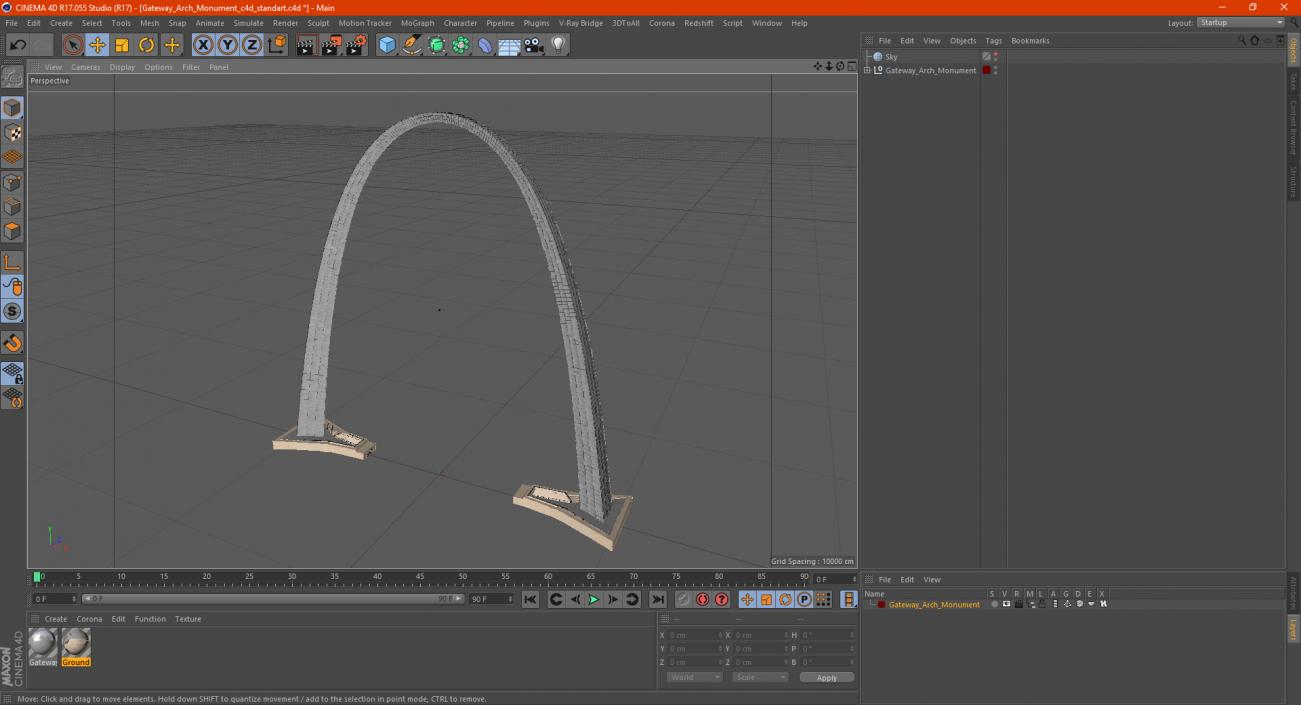 3D Gateway Arch Monument