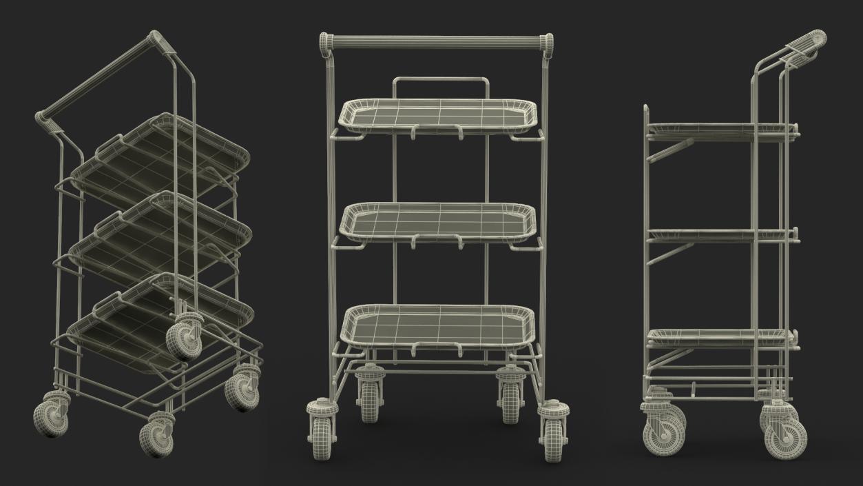 3D Tray Cart with Black Trays