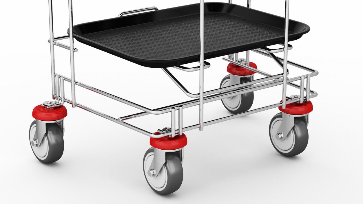 3D Tray Cart with Black Trays