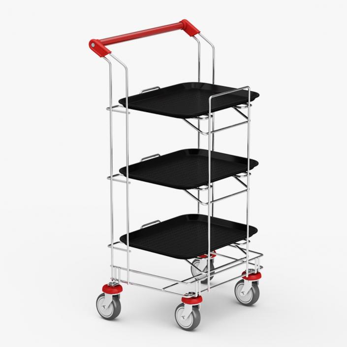 3D Tray Cart with Black Trays