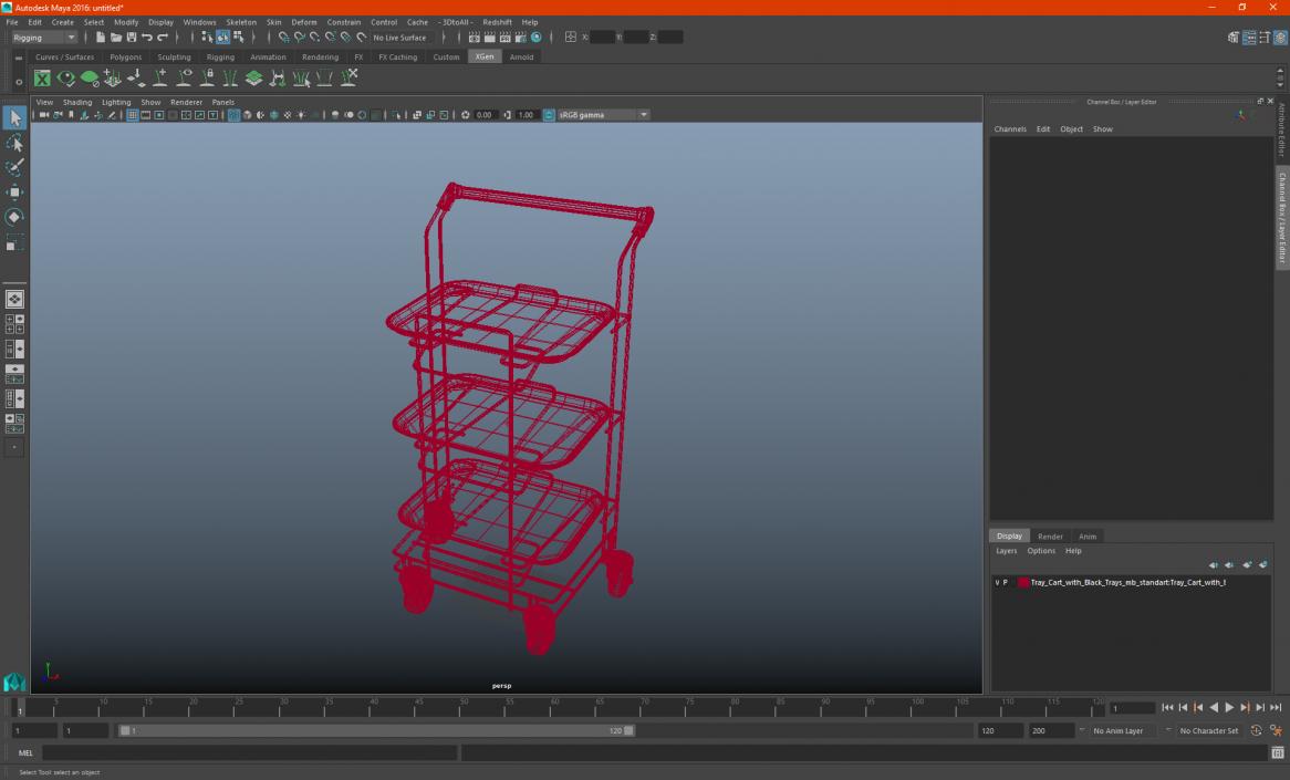 3D Tray Cart with Black Trays