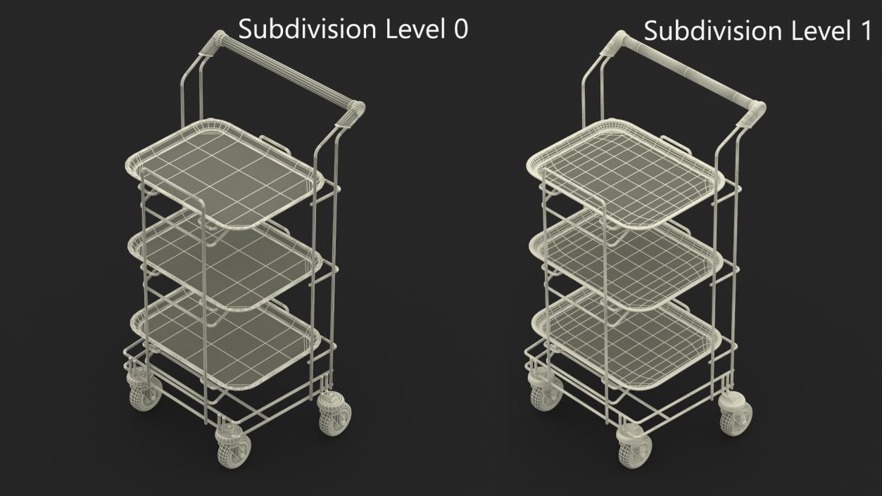 3D Tray Cart with Black Trays