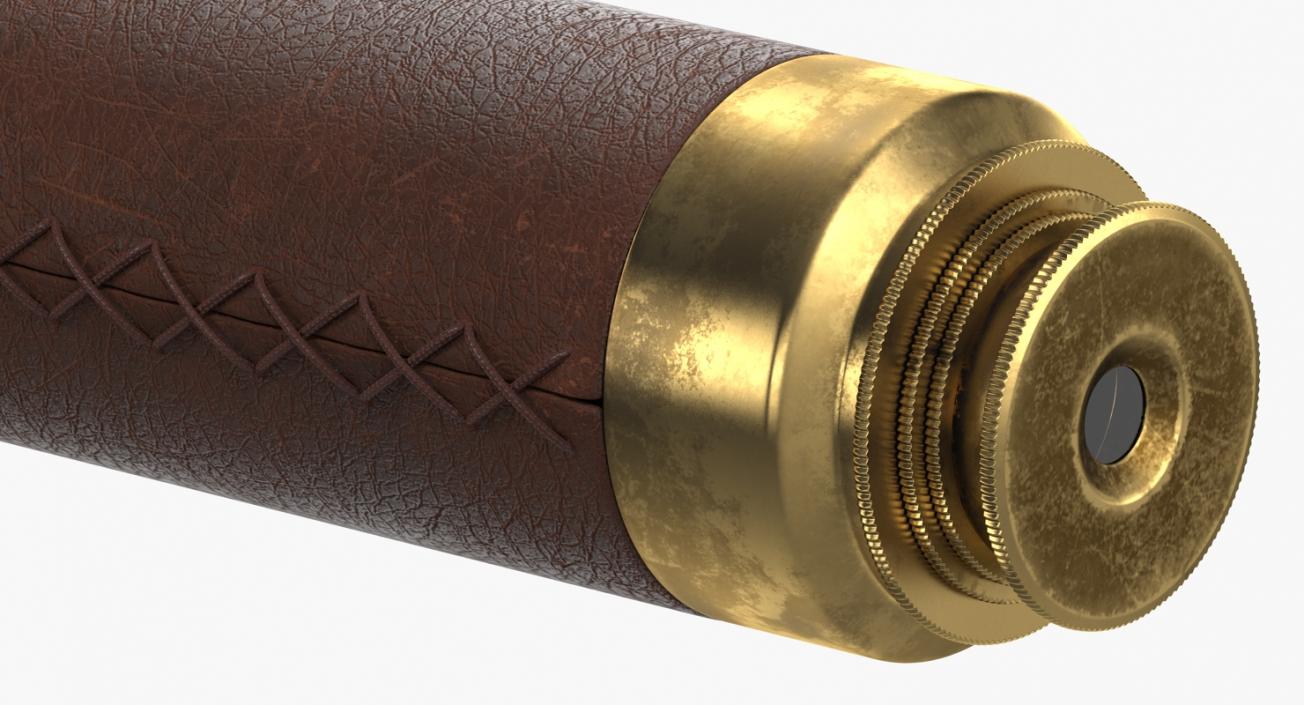 3D model Old Brass Telescope Spyglass Folded