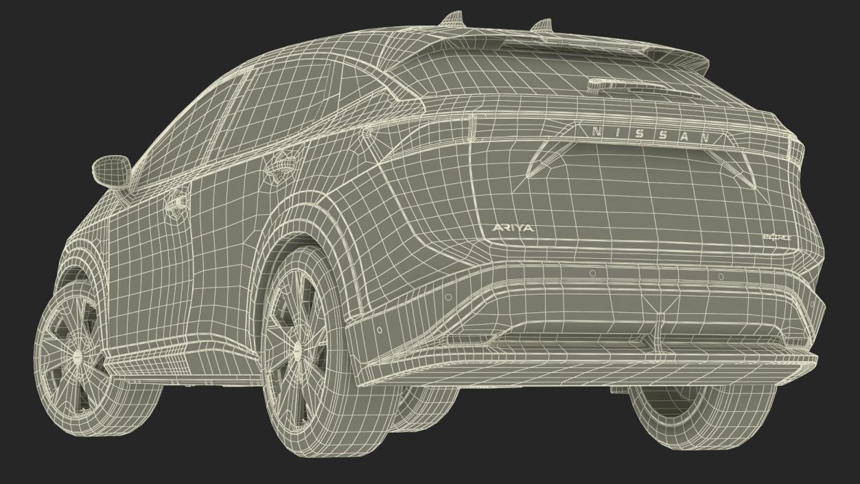 3D Nissan Ariya Lights On Rigged for Maya model