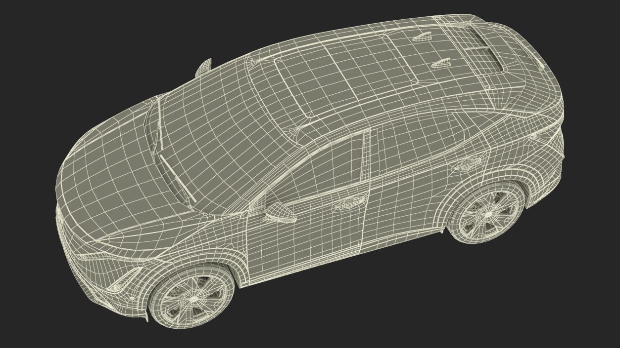 3D Nissan Ariya Lights On Rigged for Maya model