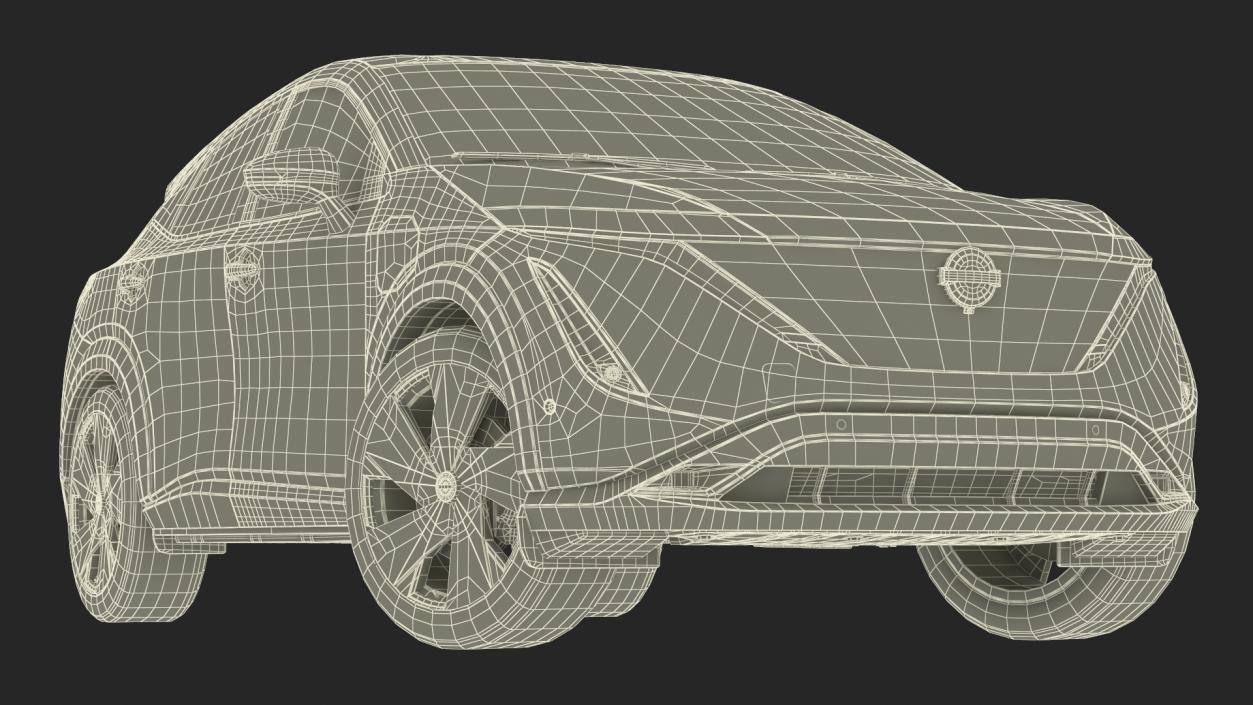 3D Nissan Ariya Lights On Rigged for Maya model