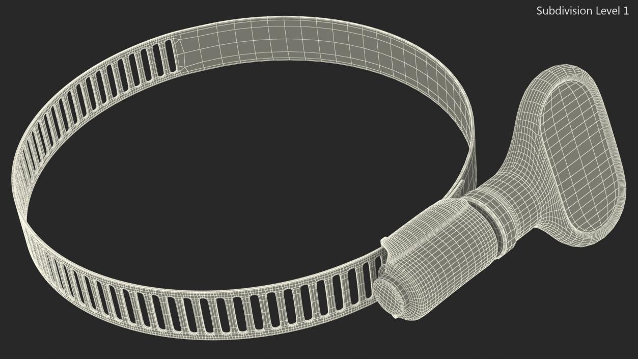 3D Worm Gear Hose Clamp 46 70mm model