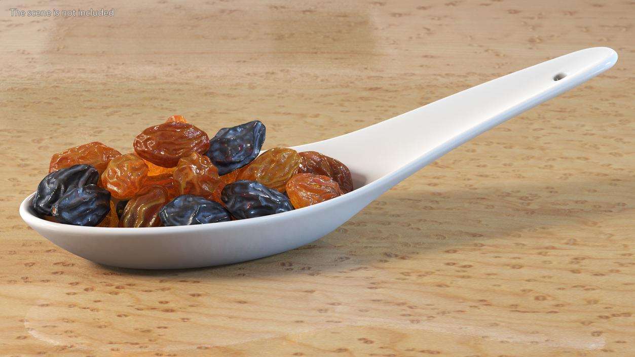 Spoon with Mixed Raisins 3D model