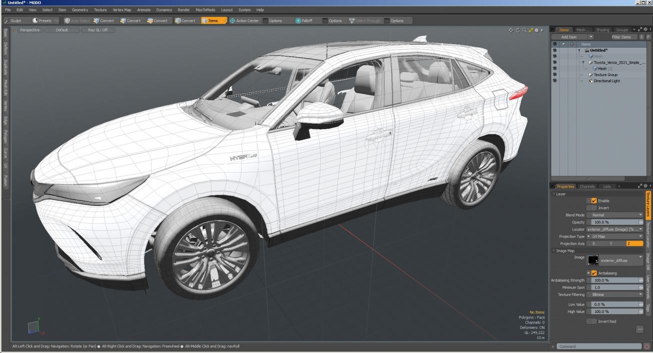 3D Toyota Venza 2021 Simple Interior model