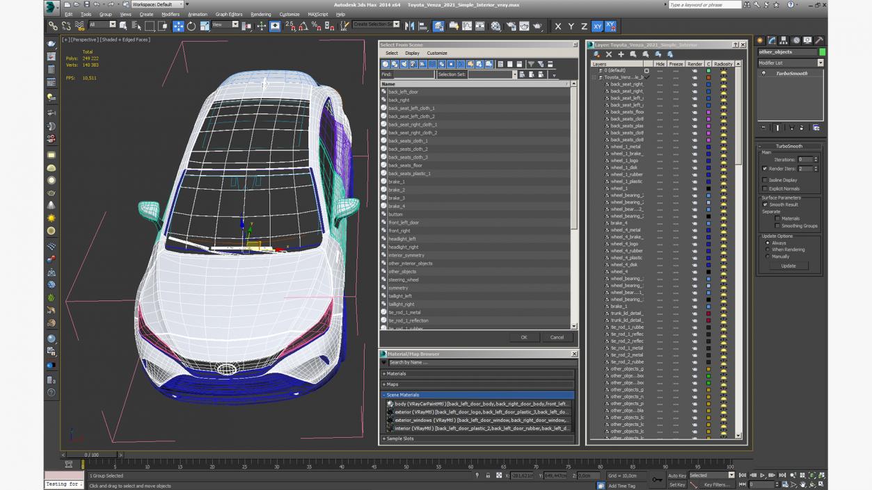 3D Toyota Venza 2021 Simple Interior model