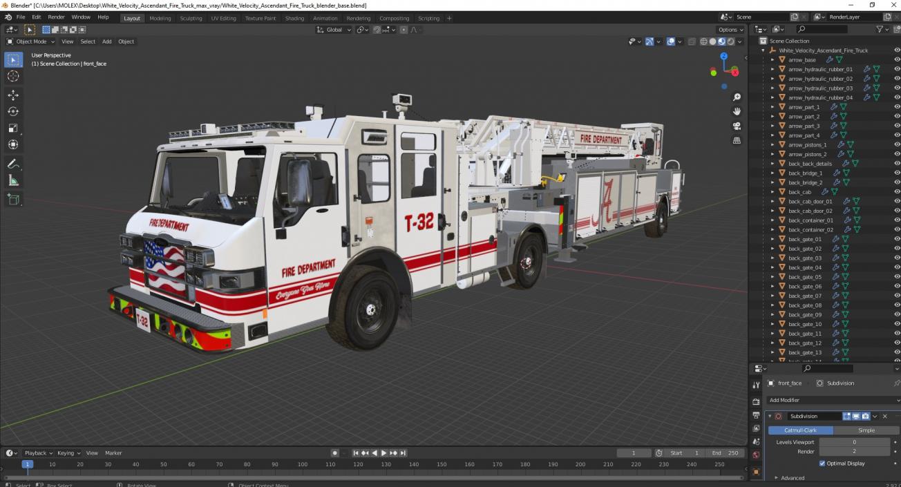 3D model White Velocity Ascendant Fire Truck