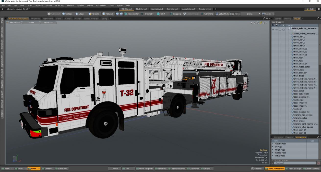 3D model White Velocity Ascendant Fire Truck