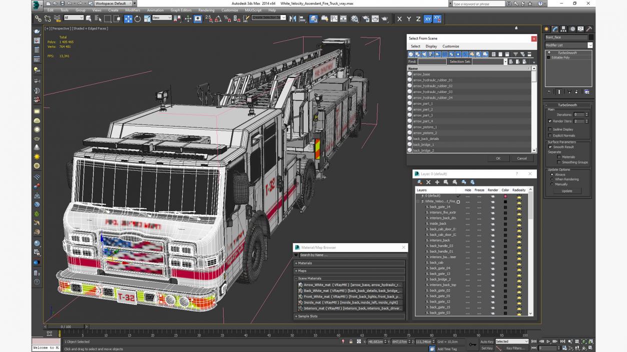 3D model White Velocity Ascendant Fire Truck