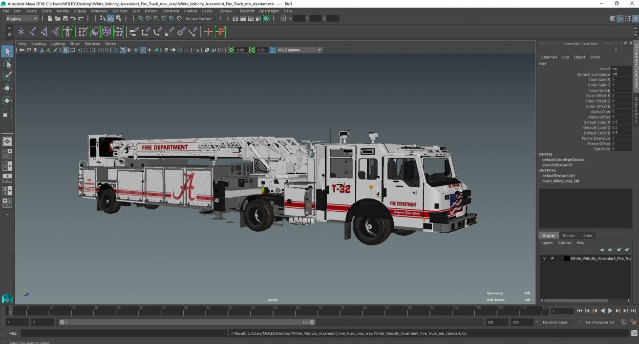 3D model White Velocity Ascendant Fire Truck