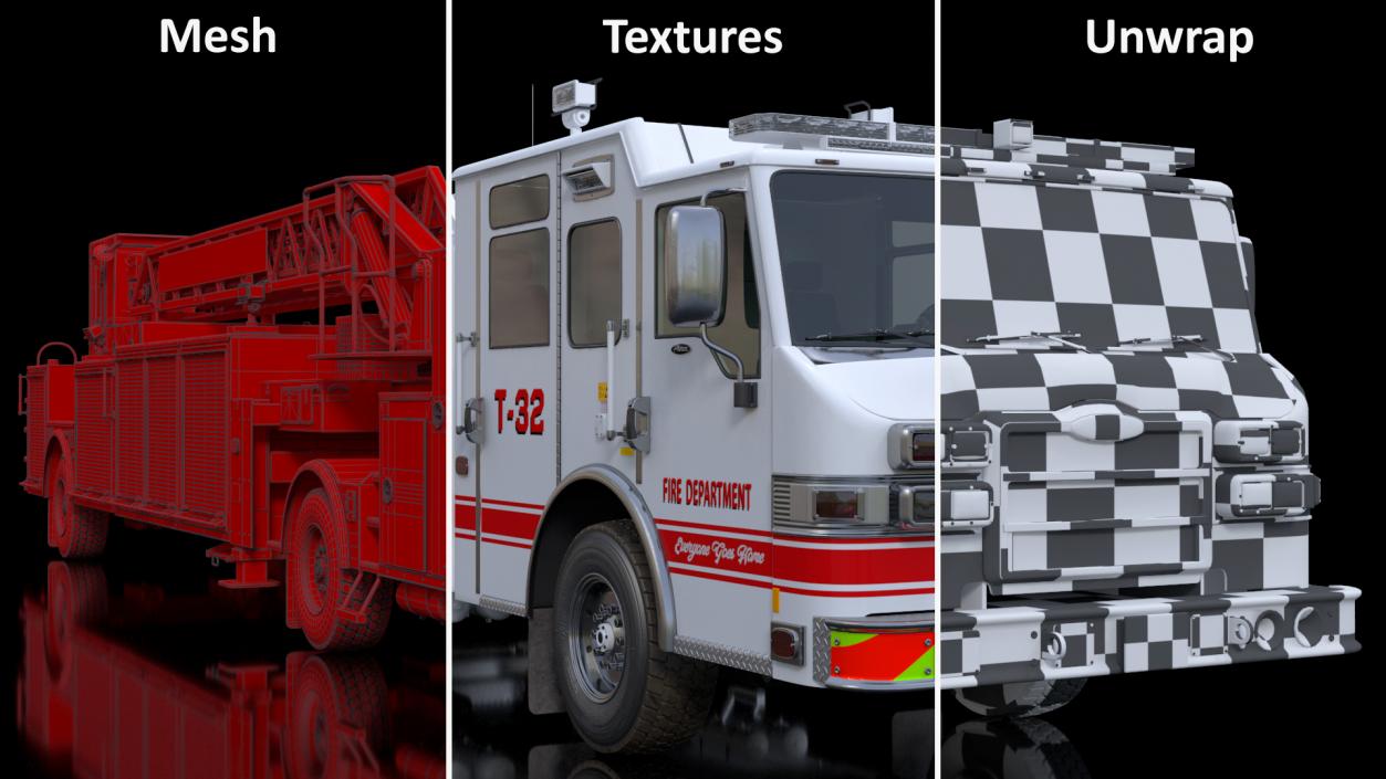 3D model White Velocity Ascendant Fire Truck