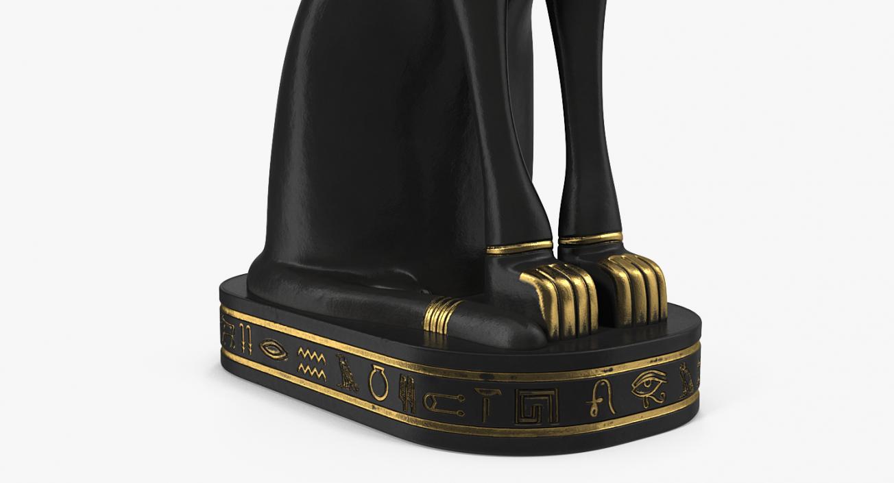 3D model Egyptian Cat Statue Black