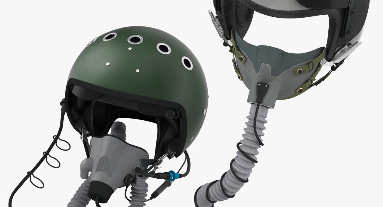 3D Jet Fighter Pilot Helmets Collection