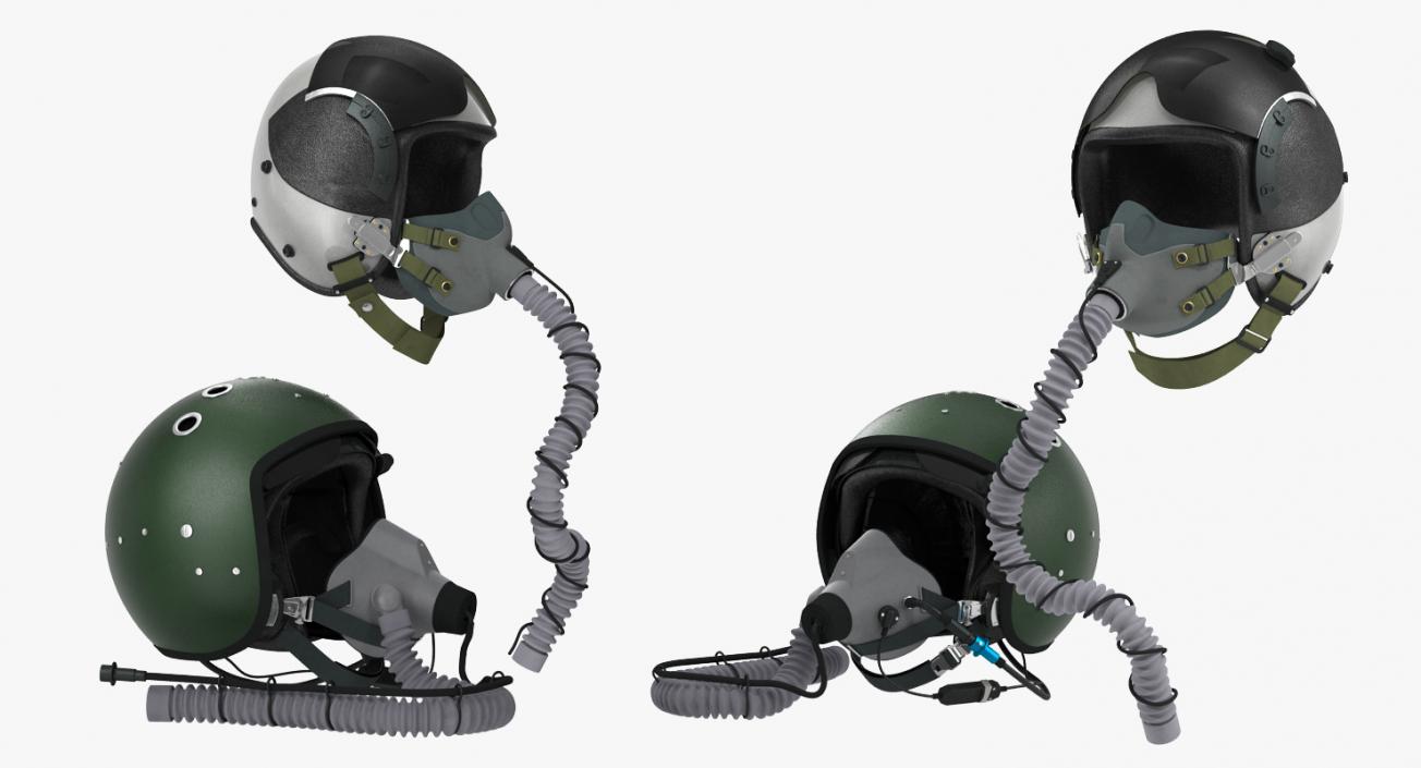 3D Jet Fighter Pilot Helmets Collection