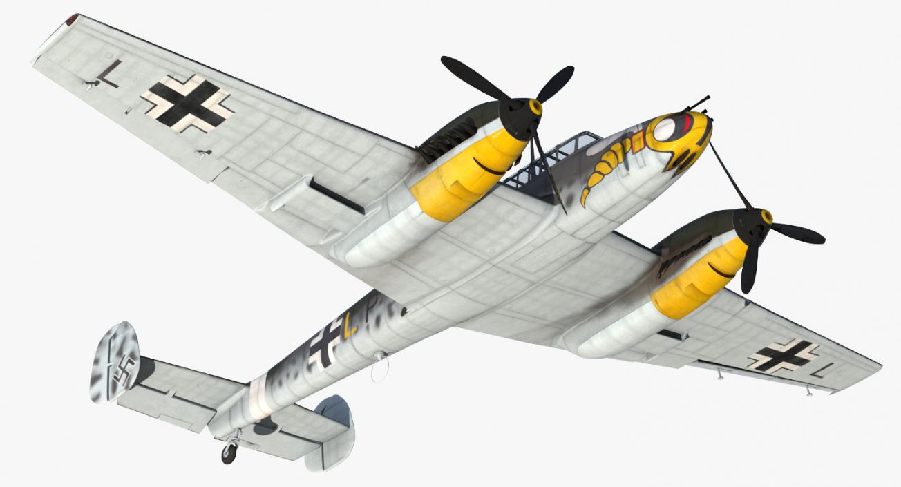 3D German WWII Heavy Fighter Messerschmitt Bf 110