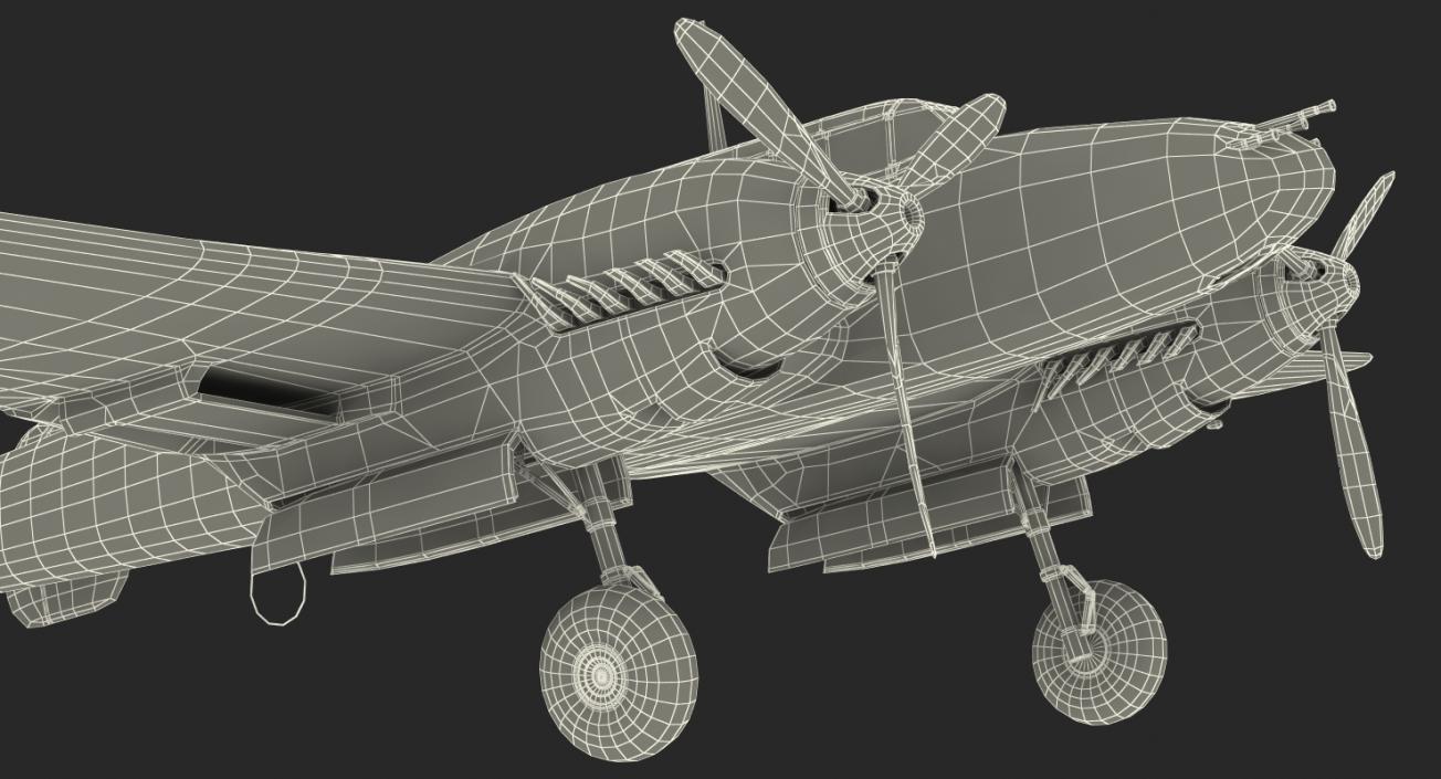 3D German WWII Heavy Fighter Messerschmitt Bf 110