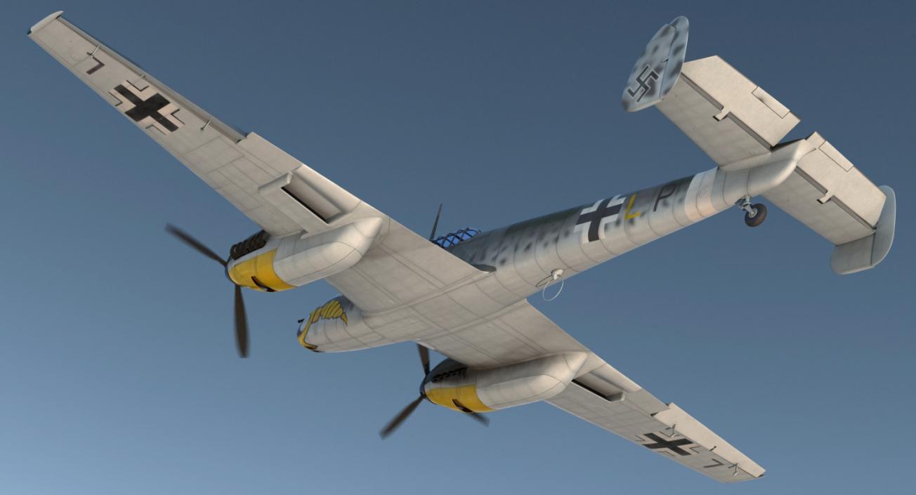 3D German WWII Heavy Fighter Messerschmitt Bf 110