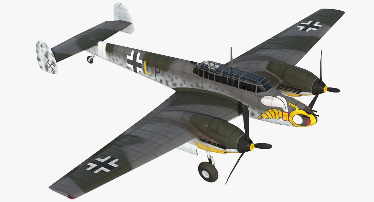 3D German WWII Heavy Fighter Messerschmitt Bf 110