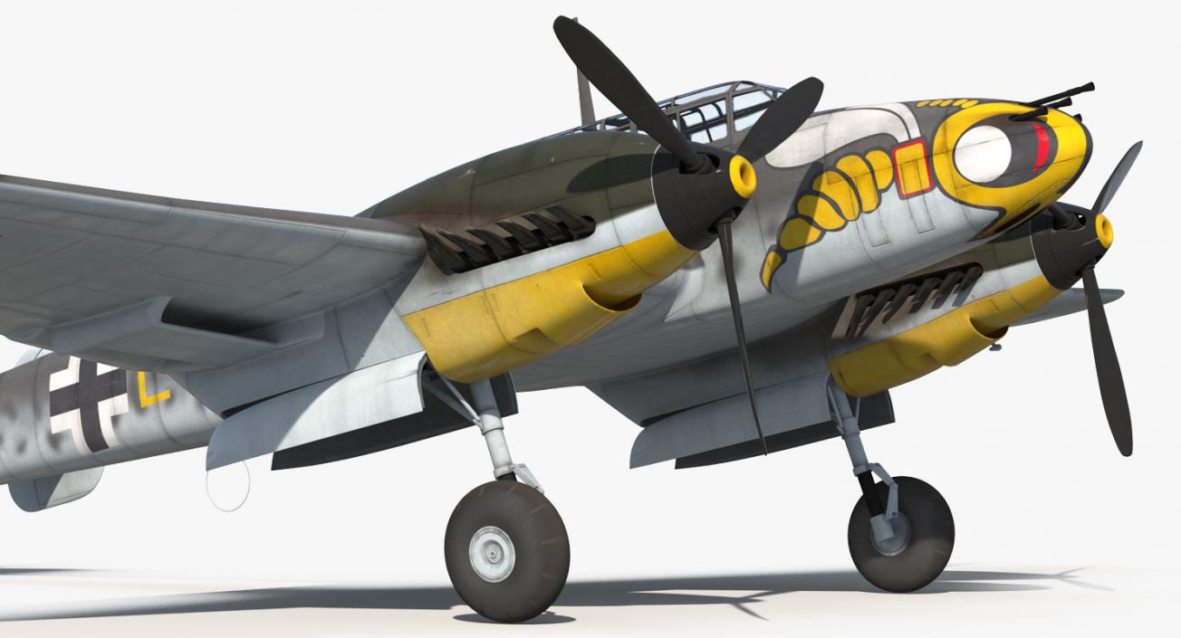 3D German WWII Heavy Fighter Messerschmitt Bf 110