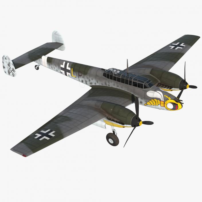 3D German WWII Heavy Fighter Messerschmitt Bf 110