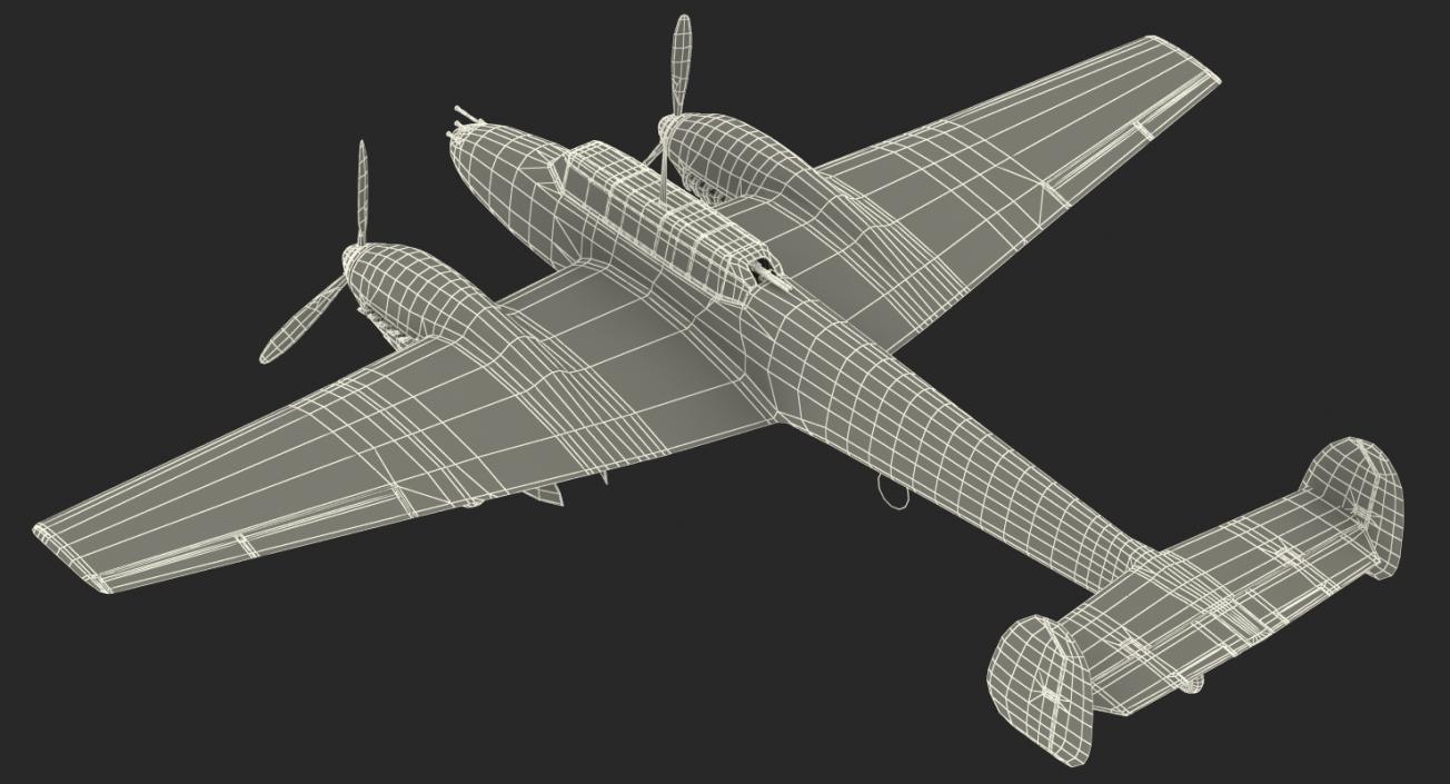 3D German WWII Heavy Fighter Messerschmitt Bf 110