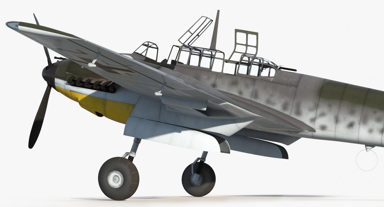 3D German WWII Heavy Fighter Messerschmitt Bf 110