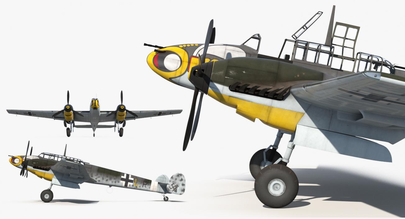 3D German WWII Heavy Fighter Messerschmitt Bf 110