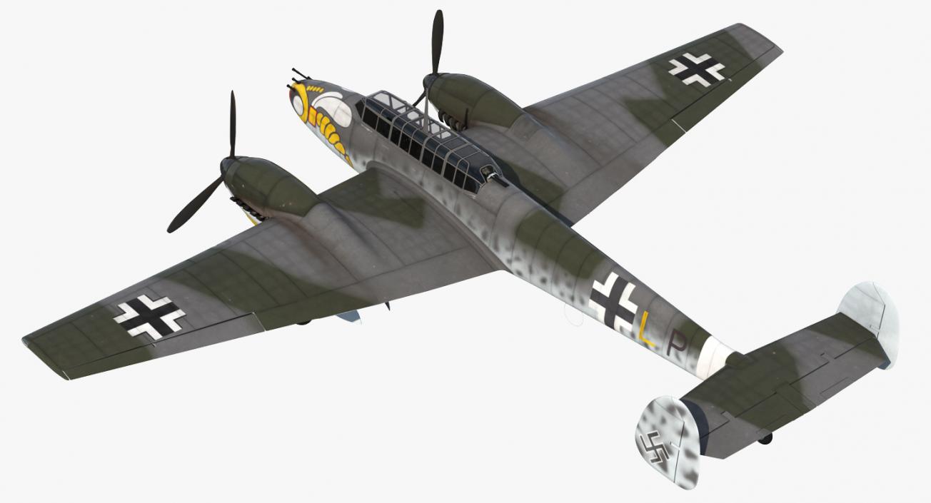 3D German WWII Heavy Fighter Messerschmitt Bf 110