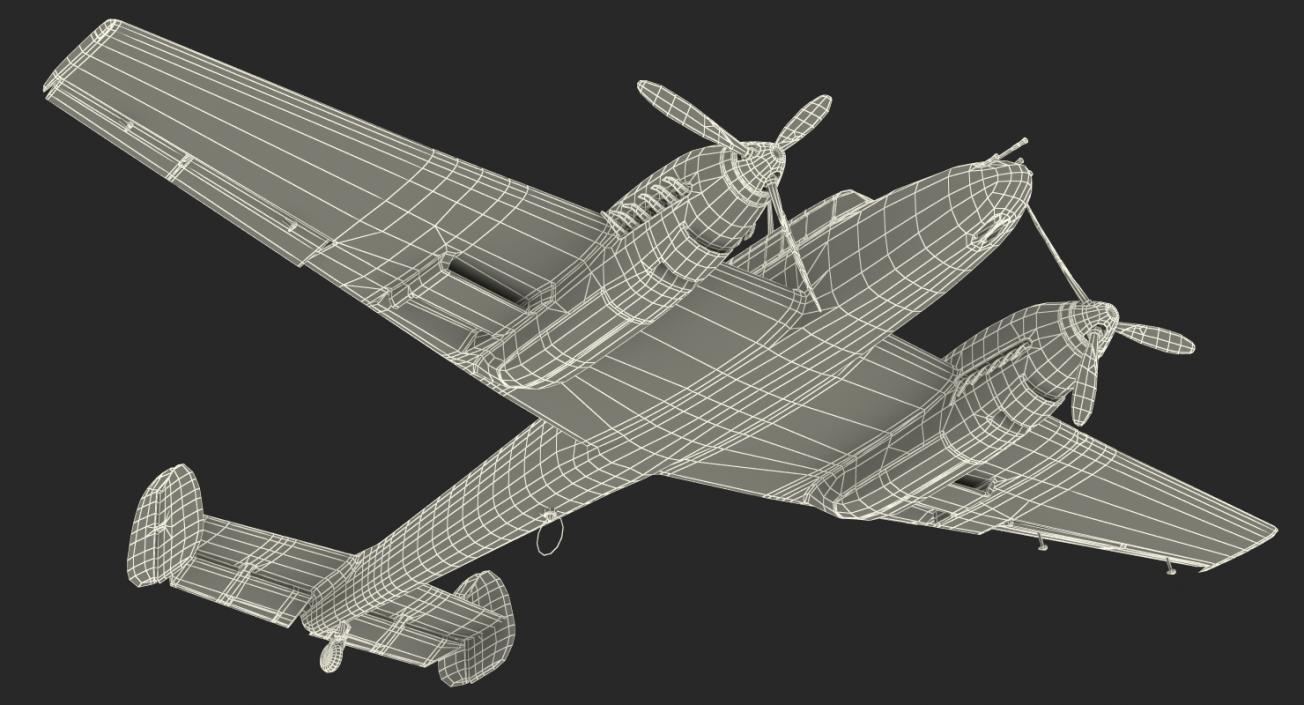 3D German WWII Heavy Fighter Messerschmitt Bf 110