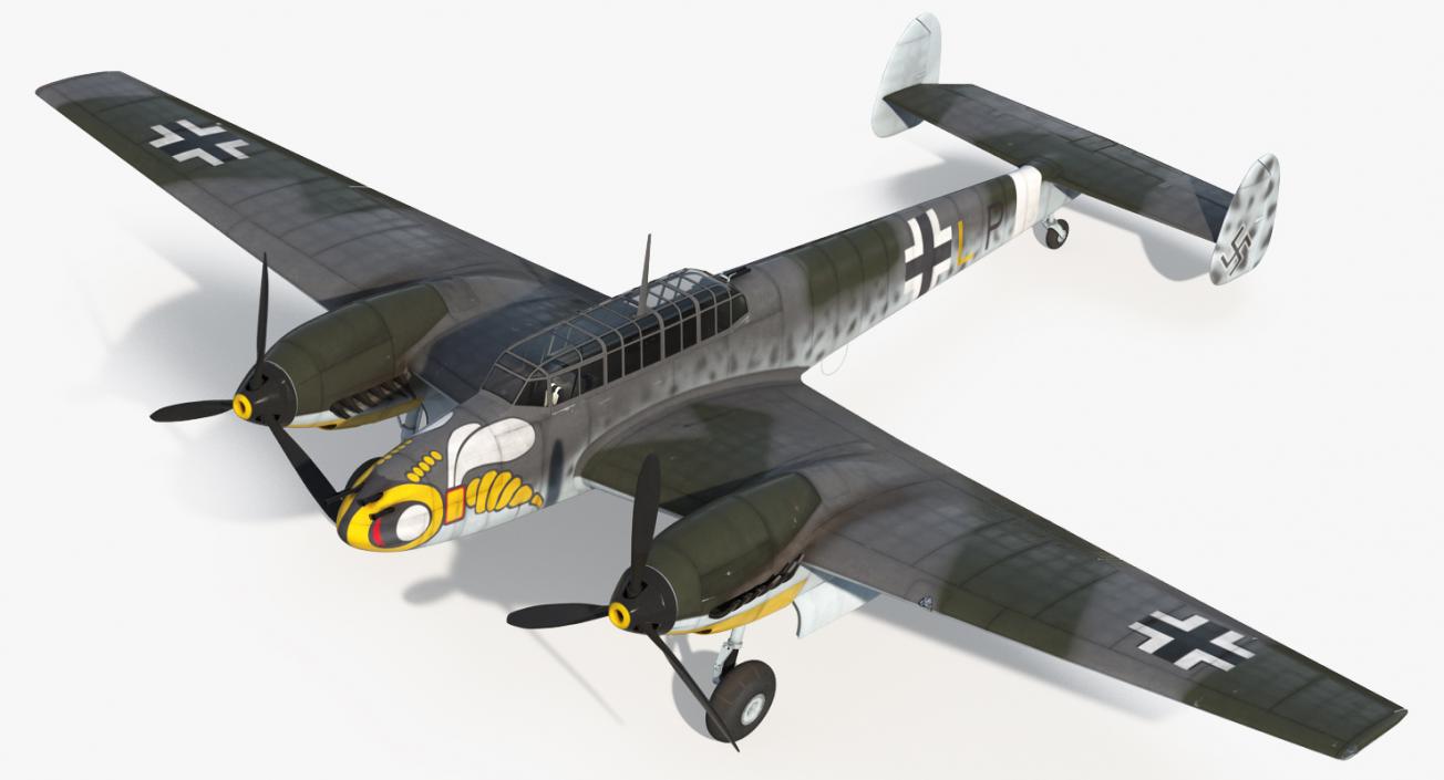 3D German WWII Heavy Fighter Messerschmitt Bf 110