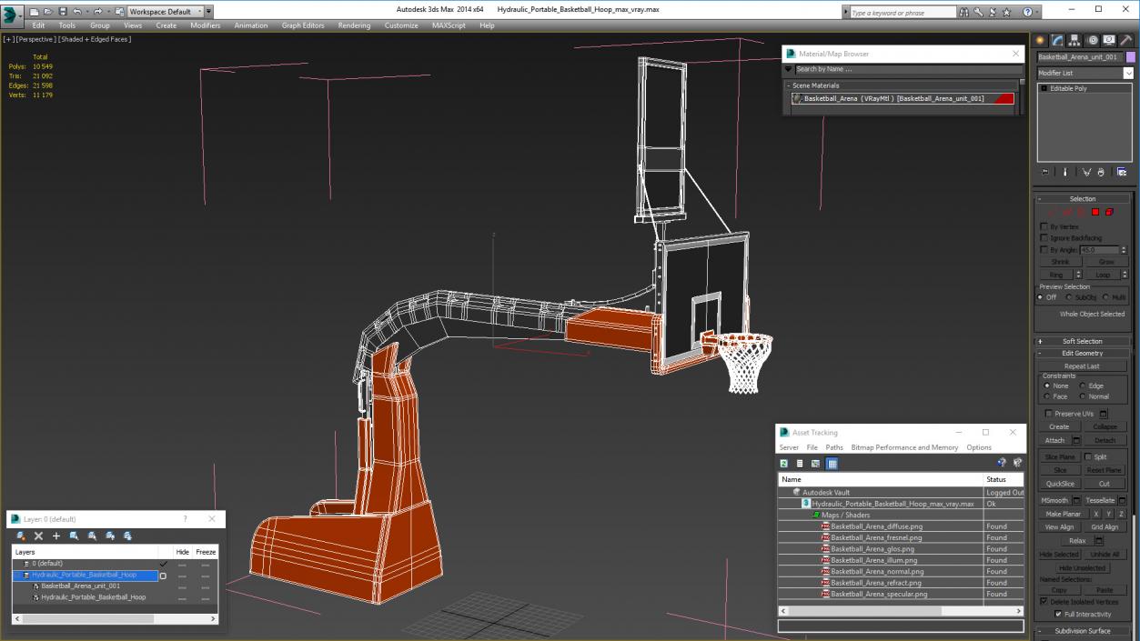 Hydraulic Portable Basketball Hoop 3D model