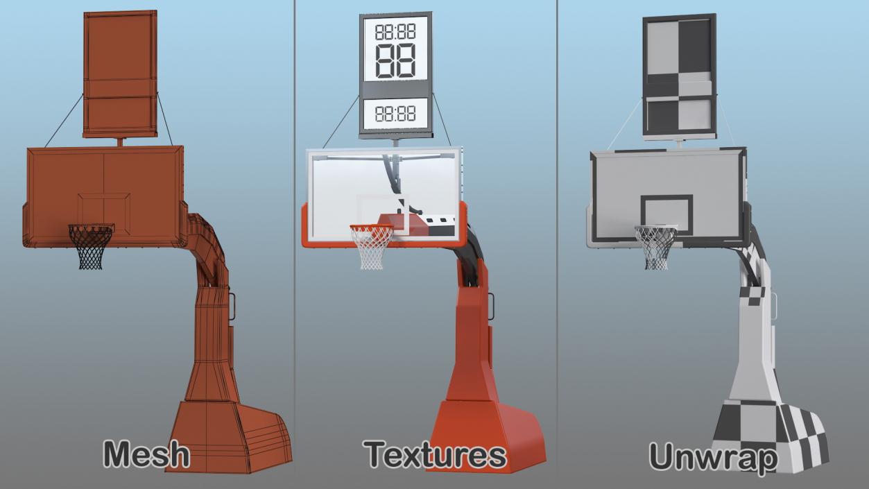 Hydraulic Portable Basketball Hoop 3D model