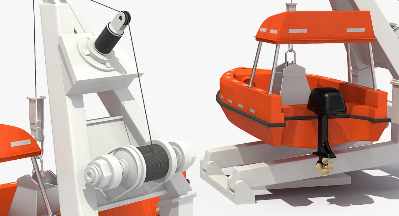 3D Powerboat on Crane model